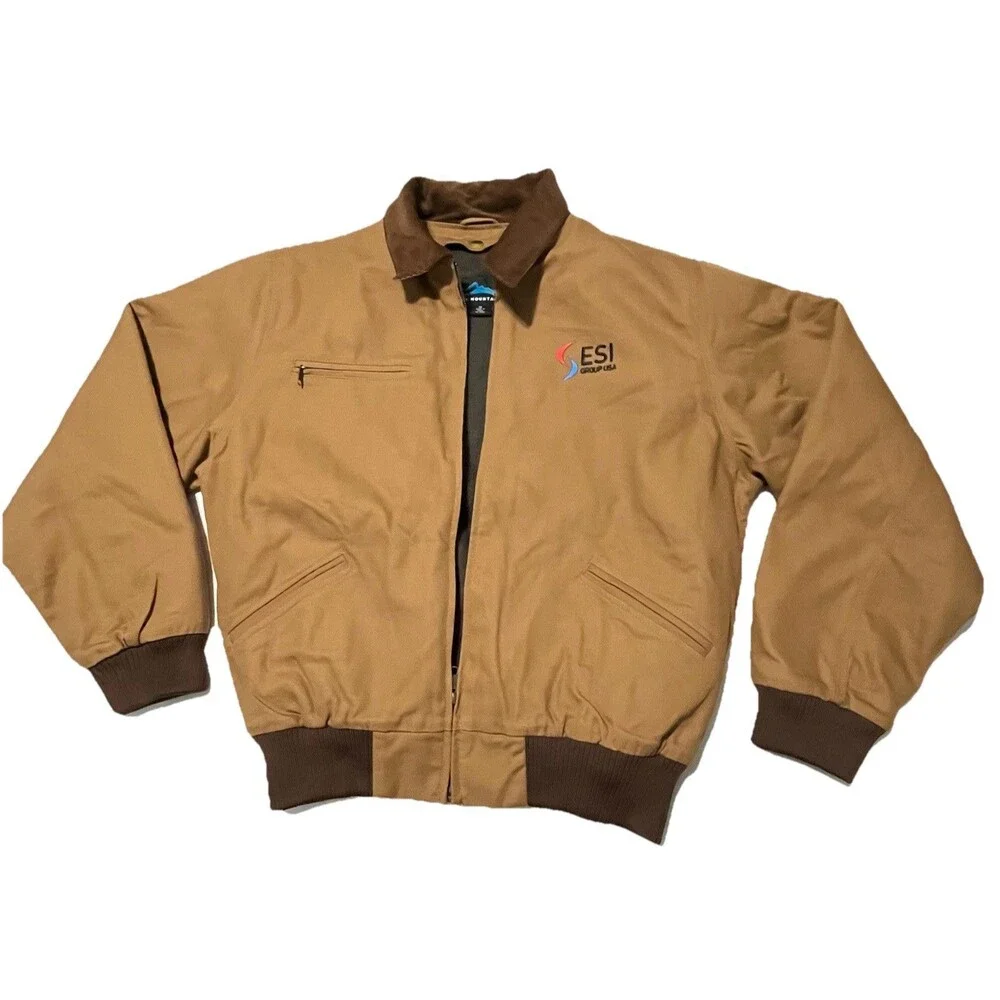 Tri Mountain Tan Canvas Detroit Corduroy Collar Removable Wool Liner Jacket- M